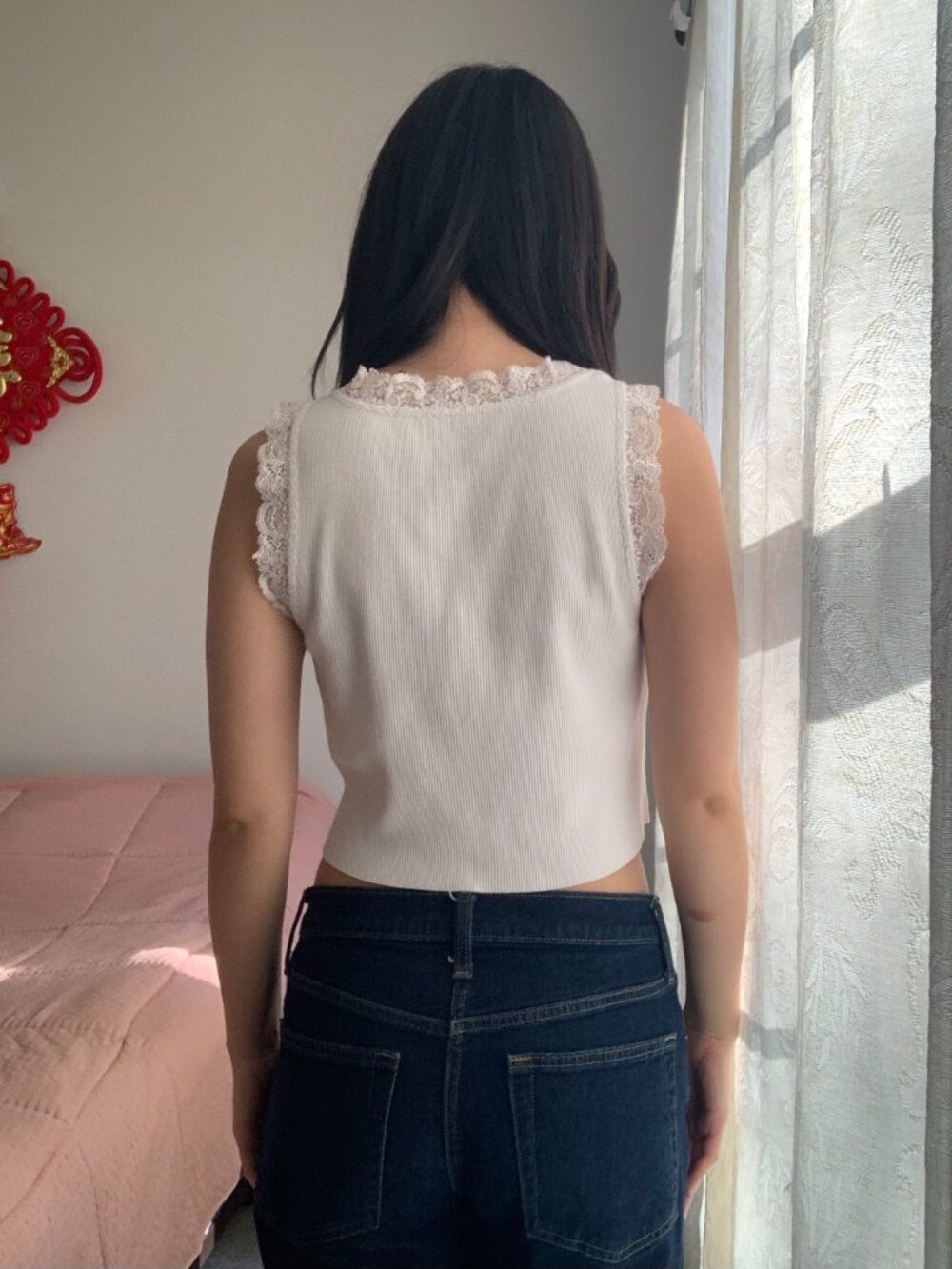 Vintage Cropped Ribbed Tank Top - Picture 2 of 5